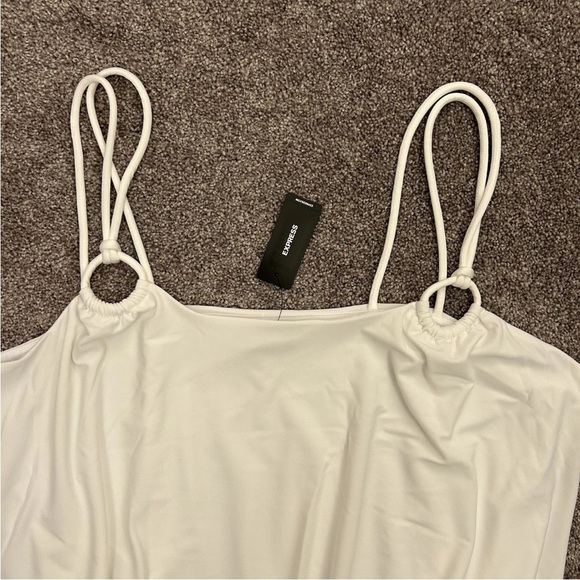 Express Women’s Tank Size XL Skimming Scoop Neck Double Strap Loop White NWT $54 - Picture 6 of 16